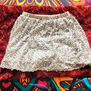 Glamour Sequin Girls  Cherokee Taupe Beige Skirt.